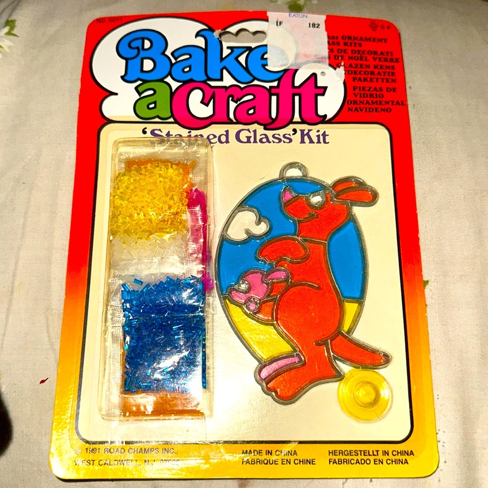 1991 Bake a Craft stained glass kit - Kangaroo.  In original packaging